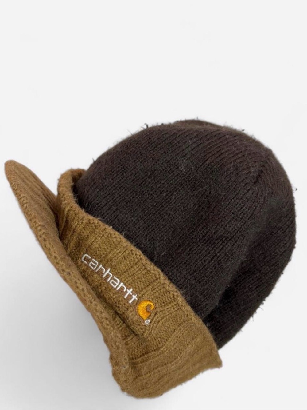 Vintage Carhartt Two-Tone Knit Visor Beanie Hat